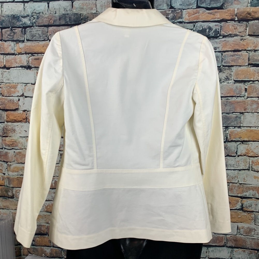 Lafayette 148 cream cotton jacket sz 4 - Picture 3 of 6